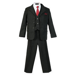 Avery Hill Boys Pinstripe 5 Piece Suit Set with Matching Tie