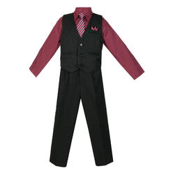 Avery Hill Boys 4 Piece Pinstripe Vest Set with Matching Tie & Hanky