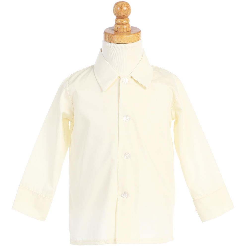 Avery Hill Boys White or Ivory Long Sleeve Dress Shirt
