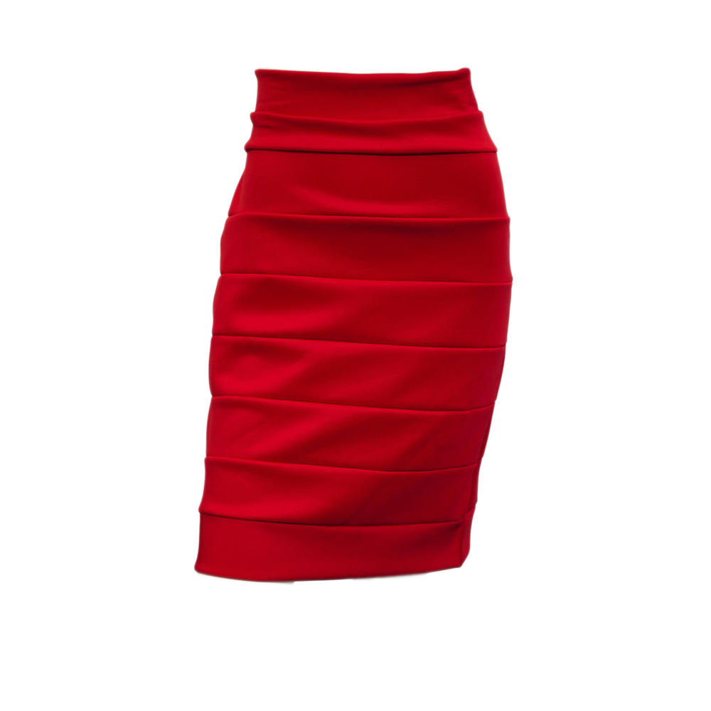 eVogues Apparel Jr Plus Size Bandage Pull On Pencil Skirt Red