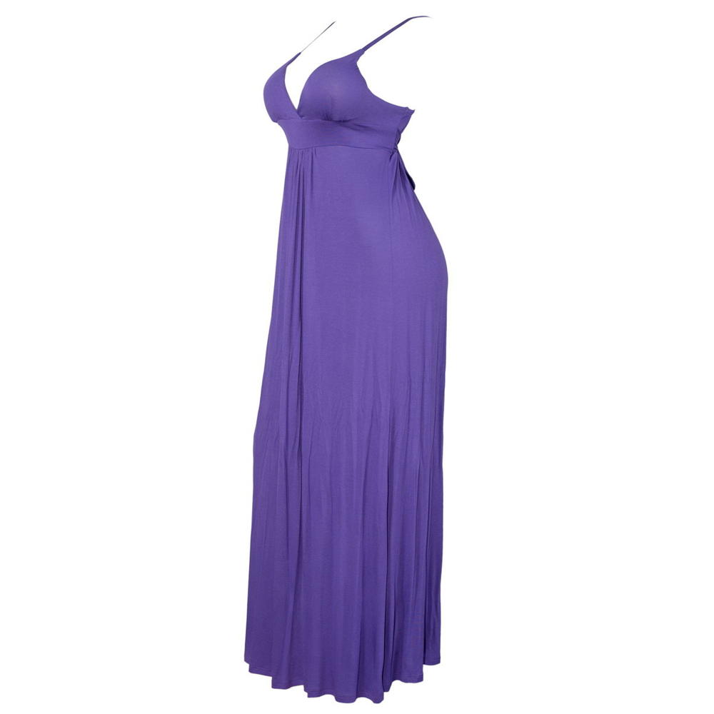 eVogues Apparel Plus Size Sexy Cocktail Maxi Dress Purple