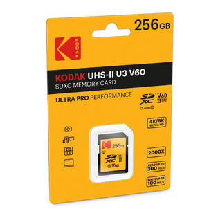 KODAK EKMSD256GUHS2V1K Kodak 256GB UHS-II U3 V60 Ultra Pro SDXC Memory Card v60 micro sd card 256gb