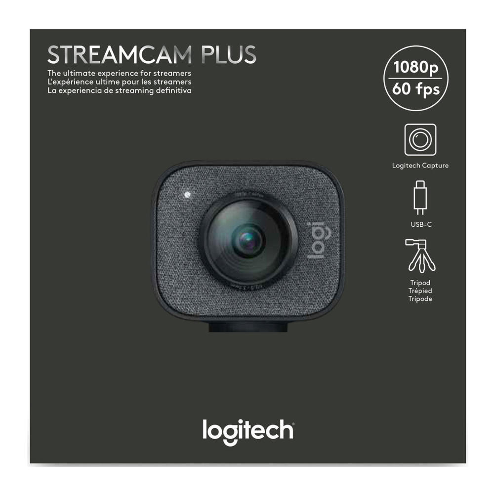 Logitech StreamCam Plus Webcam with Tripod (Graphite)