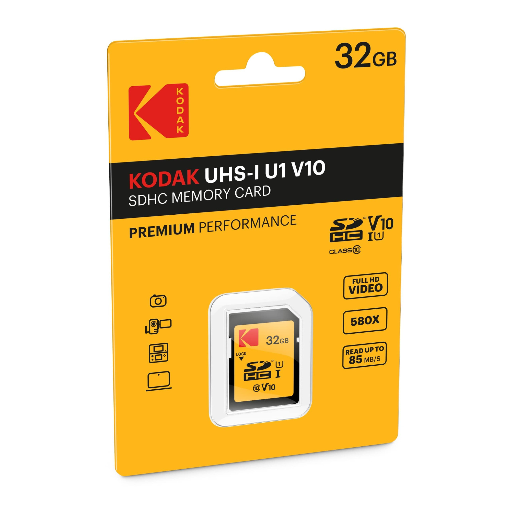 Kodak 32GB Class 10 UHS-I U1 SDHC Memory Card with Focus All-In-One Card Reader
