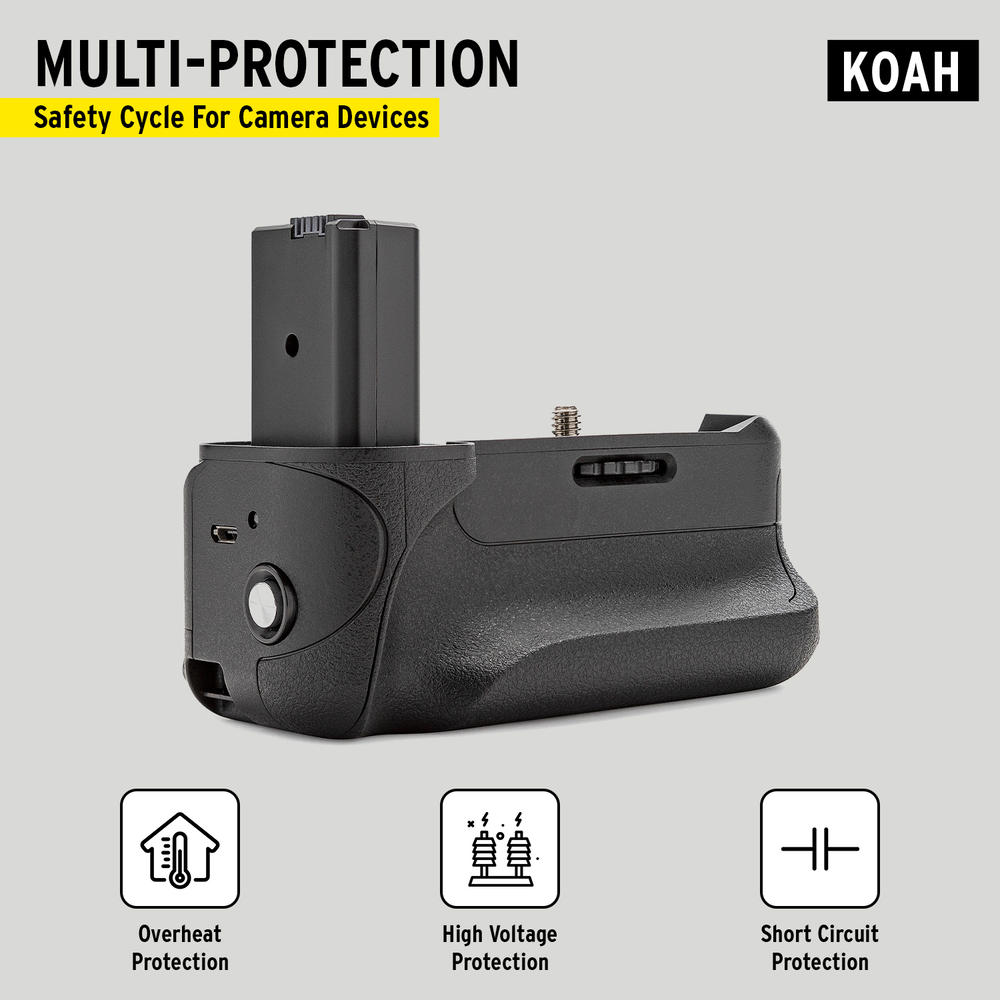Koah Battery Grip for Sony a6500 Camera