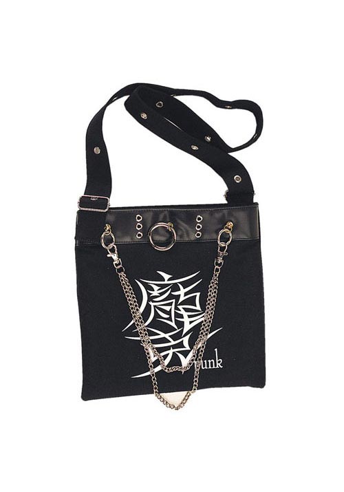 Pleaser Handbags Canvas With Chains/Punk (Standard;One Size)