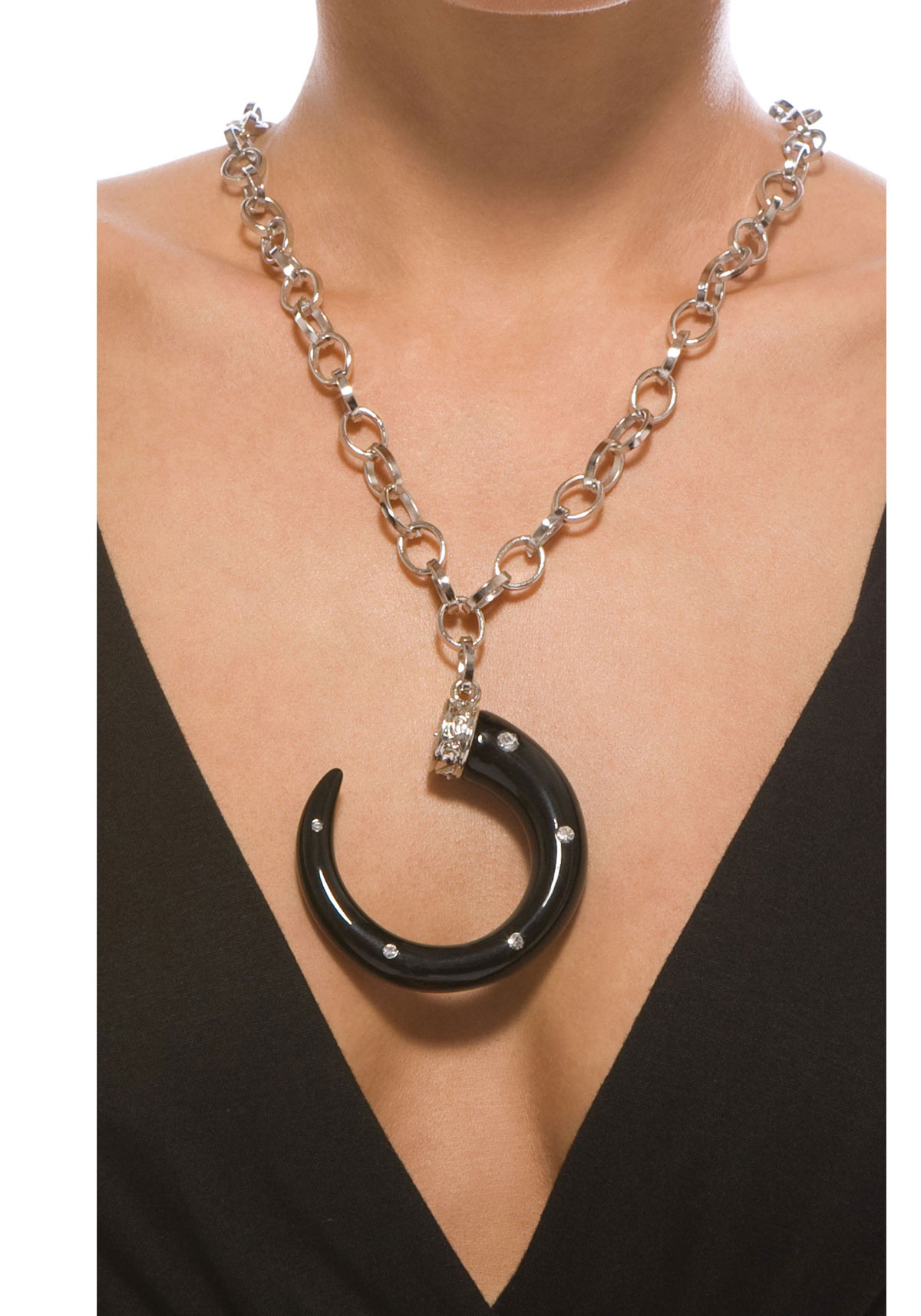 ForPlay Round Horn Necklace - One Size