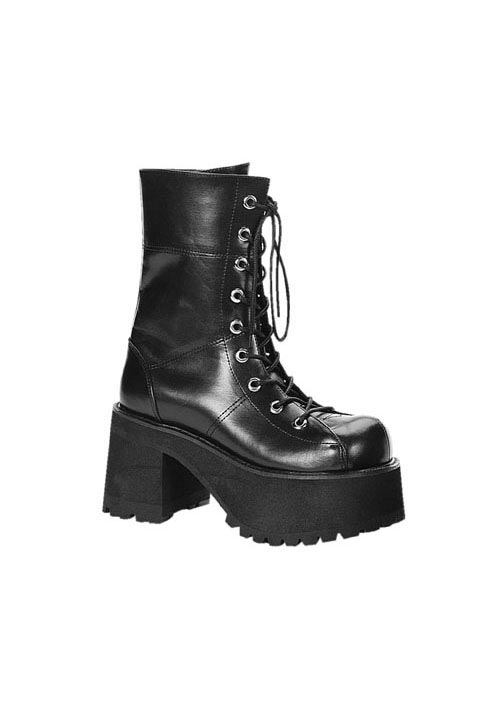 Demonia Women's 3 1/2 Inch Platform Goth Punk Gogo Blk Pu Calf Boot With Zipper