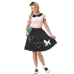 California Costume Adult 50's Hop With Poodle Skirt - Pink/Black