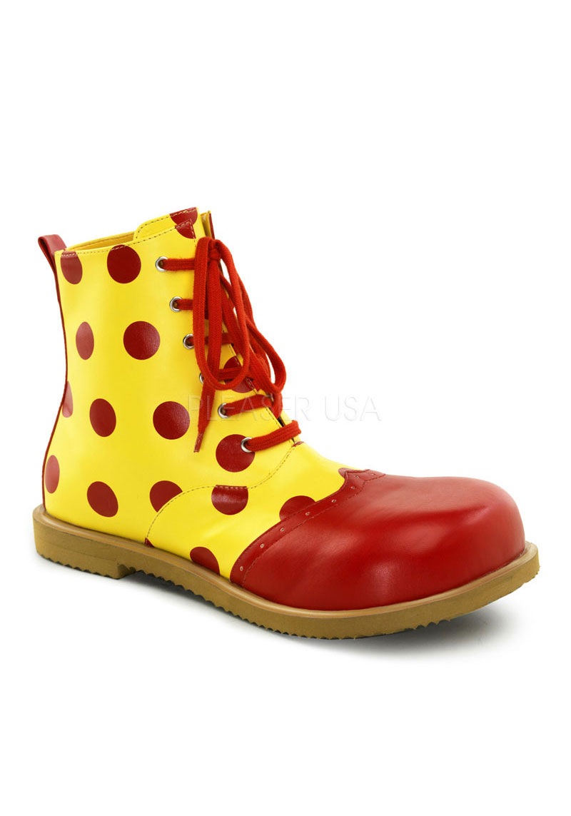 Funtasma Children's Lace Up Clown Boot (Red/Yellow Pu;One Size)