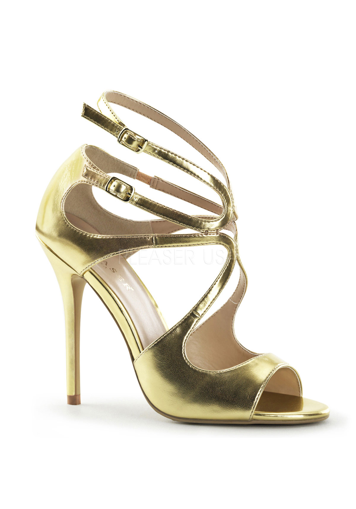 Pleaser 5 Inch Heel  Strappy Sandal With Cutout Detail