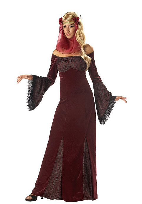 California Costume Renaissance Maiden - Burgundy