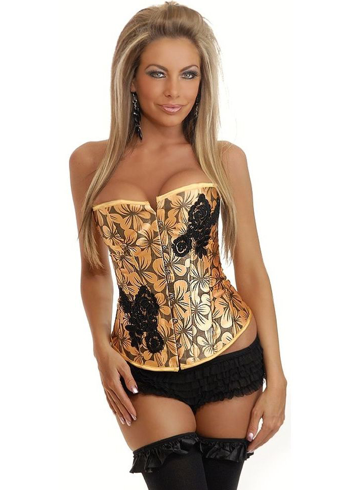 Daisy Aloha Strapless Corset - Gold Floral