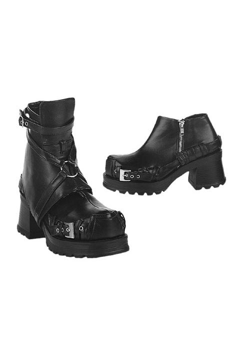 Demonia Women's 2 1/2 Inch Detachable Ankle Shaft Ankle Boot - Black Pu
