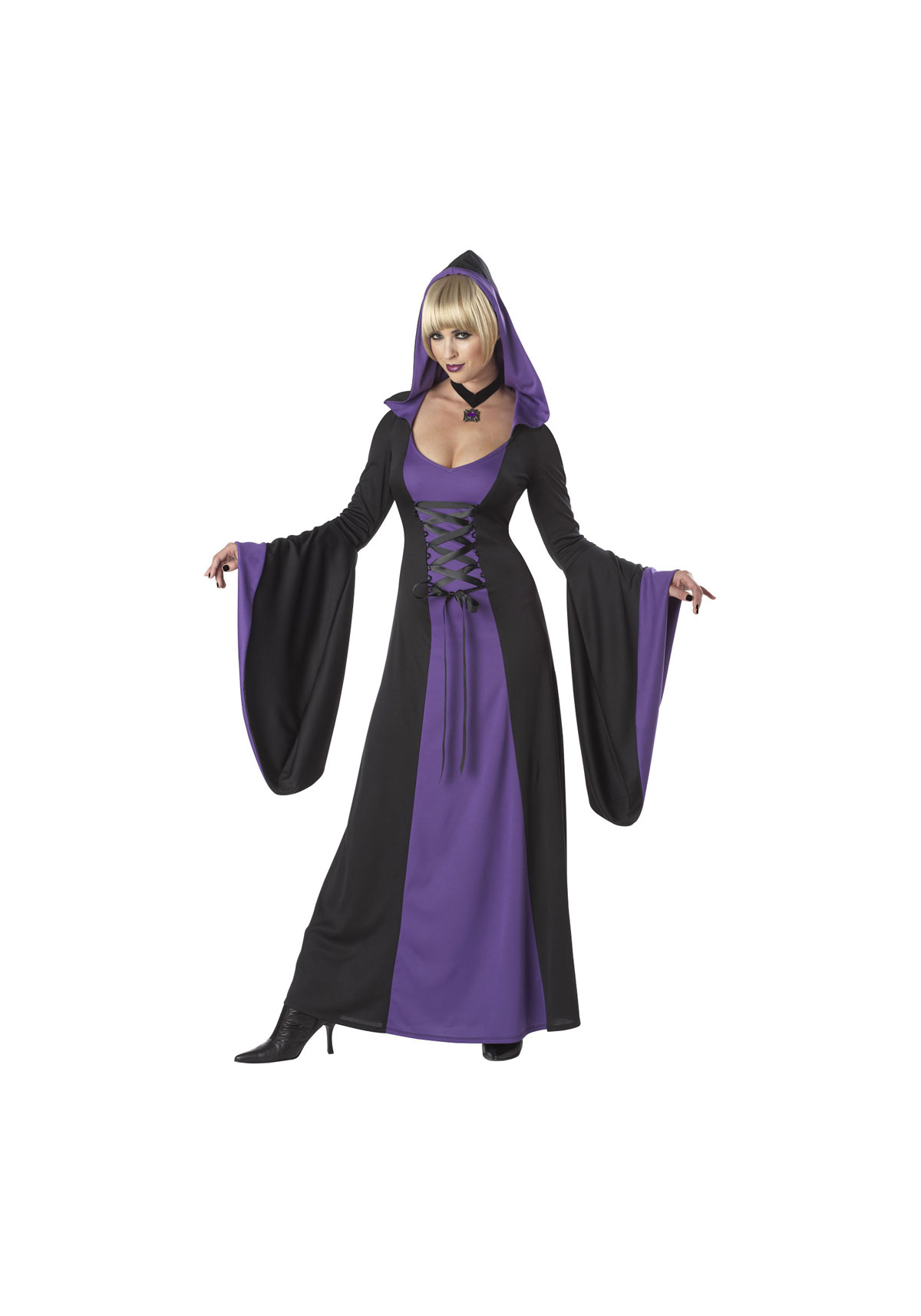 California Costume Adult Deluxe Hooded Robe - Purple/Black
