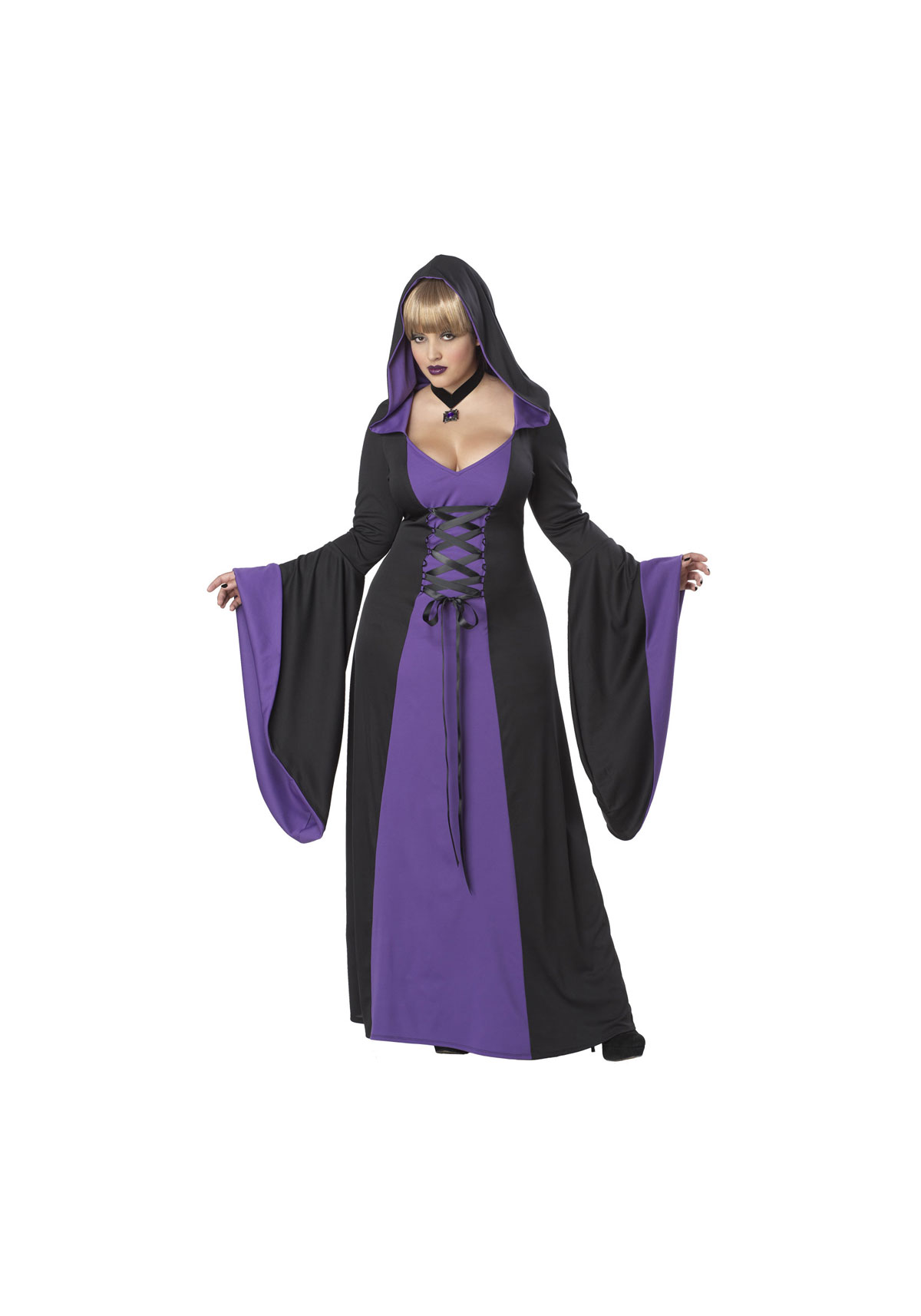California Costume Deluxe Hooded Robe - Purple/Black