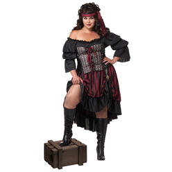 California Costume Pirate Wench - Black/Burgundy