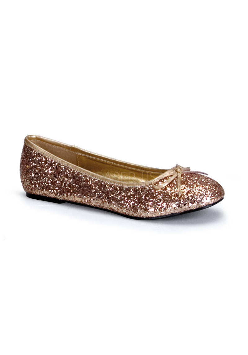 Funtasma Women's Adult Ballet Glitter Flat With Bow Accent, Fantasy, Fairy