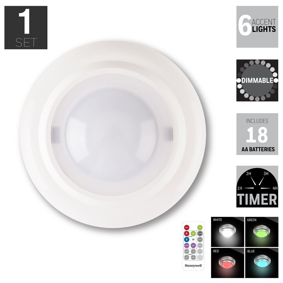 Honeywell Battery Ed Accent Light Set Includes 6 Color Honeywell Battery Ed Accent Light Set Includes 6 Color Changing Lights