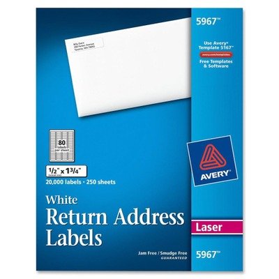 azave5967 avery laser labels 0 5 x 1 75 inches white 20 000
