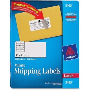 azave18163 1 200 avery white mailing labels 2 x 4 5163 size bonus pak