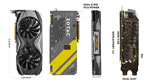 Zotac Ing3u8710 Zotac Geforce Gtx 1080 Amp Edition Zt Pc 10p 8gb Gddr5x Icestorm Cooling Metal Wraparound Carbon Exoarmor Exterior Ult