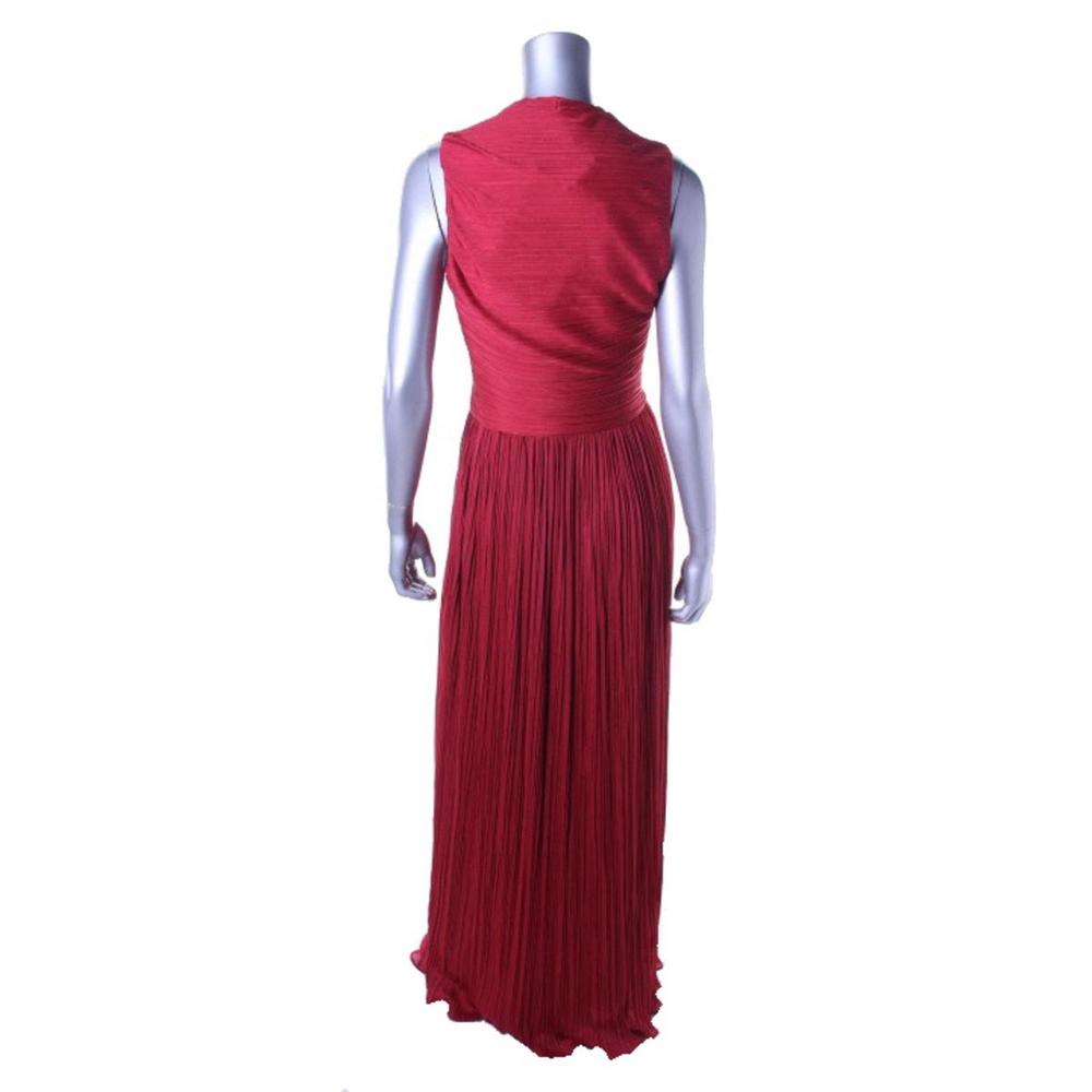 Halston Heritage Womens Crepe V Neck Evening Dress Halston Heritage Womens Crepe V Neck Evening Dress 1