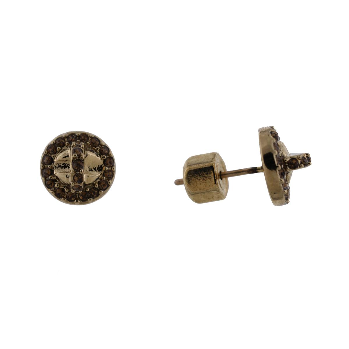 Marc Jacobs Womens Pave Turn Lock Detail Post Earring