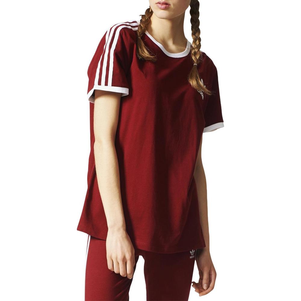 Adidas Three-Stripes Tee Womens Fitness & Yoga Striped T-Shirt