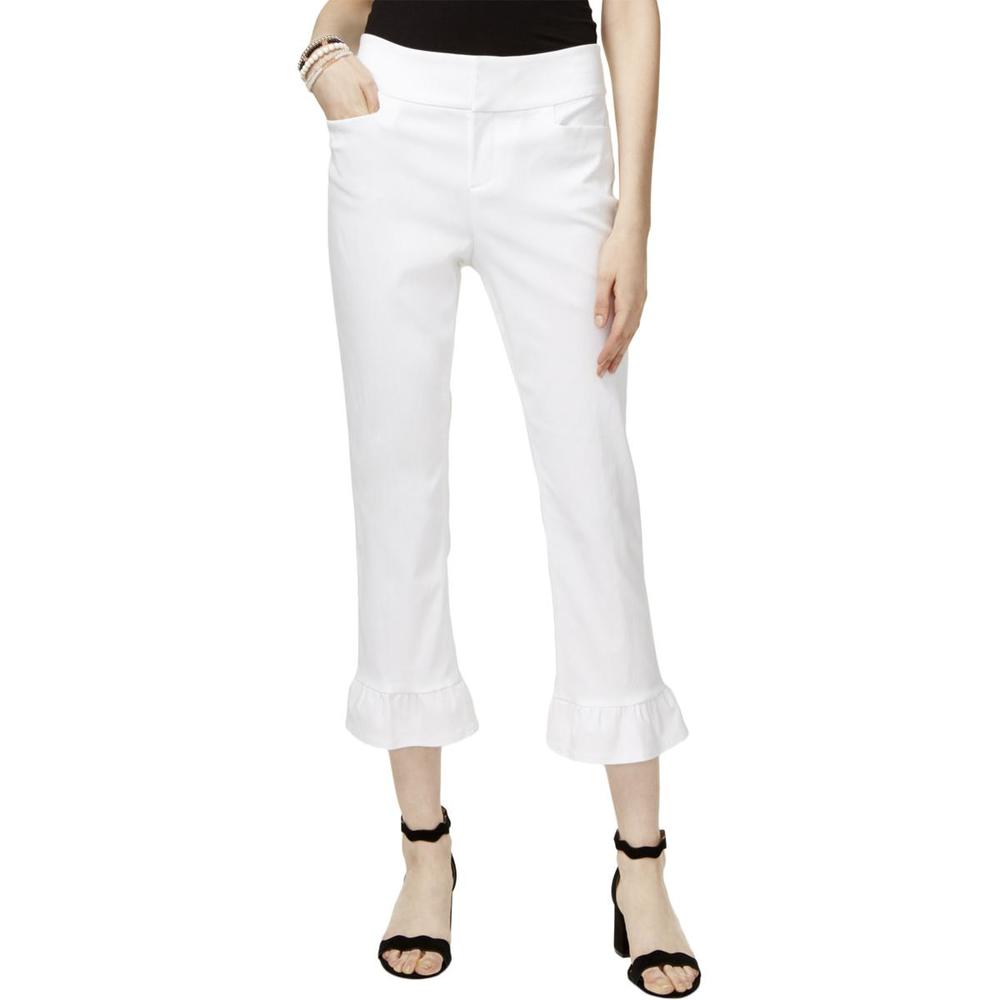 International Concepts Petites Must Have Womens Cropped Ruffled Capri Pants