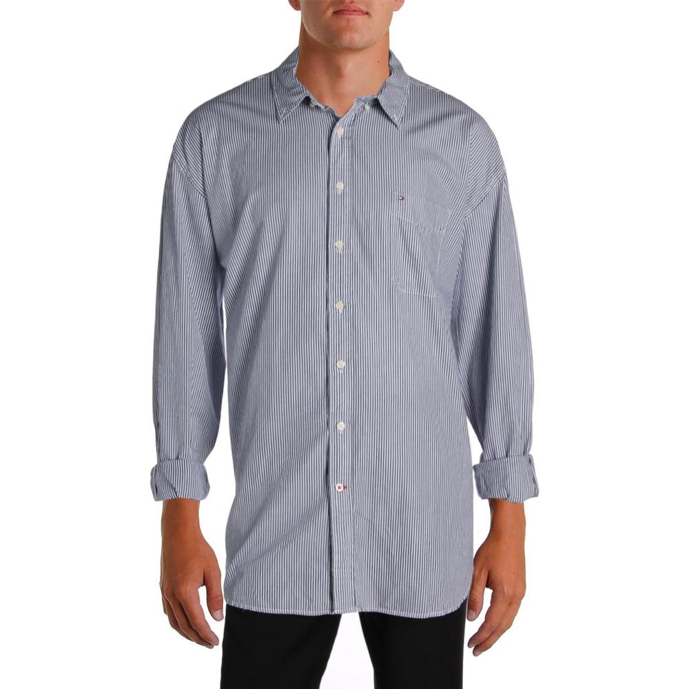 Tommy Hilfiger Mens Striped Long Sleeve Button-Down Shirt
