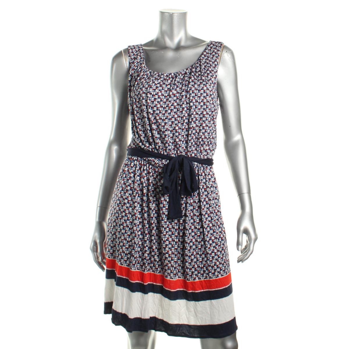 Tommy Hilfiger Womens Printed Sleeveless Casual Dress