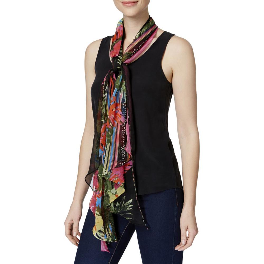 International Concepts Womens Hibiscus Print Sheer Decorative Scarf