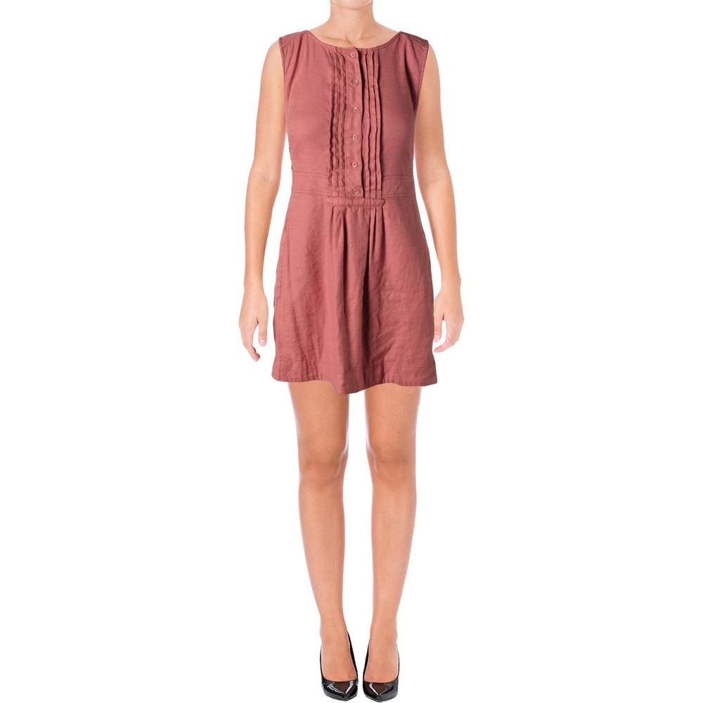 FREE PEOPLE Womens Linen Pintuck Pleated Casual Dress