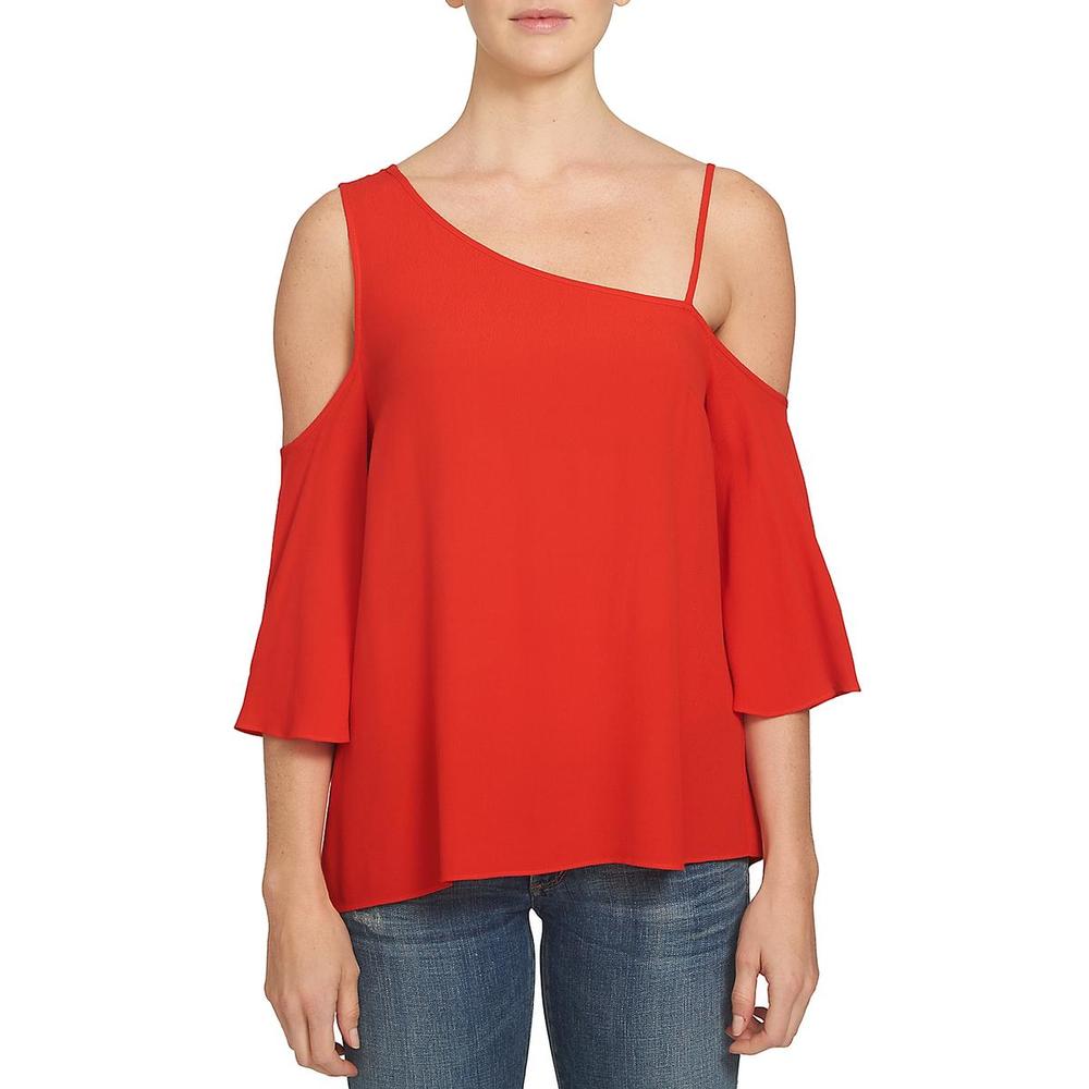 1.State Womens Crepe One Shoulder Pullover Top