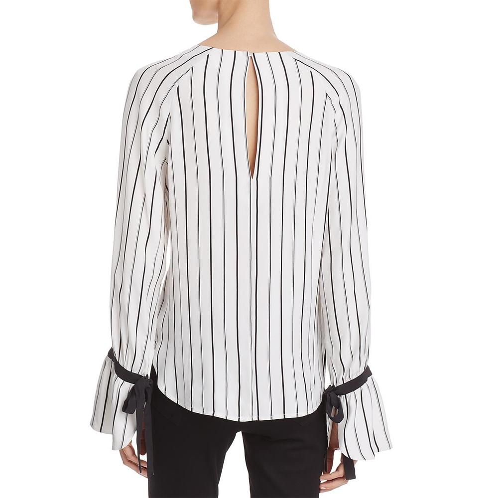 Frame Denim Womens Silk Striped Pullover Top