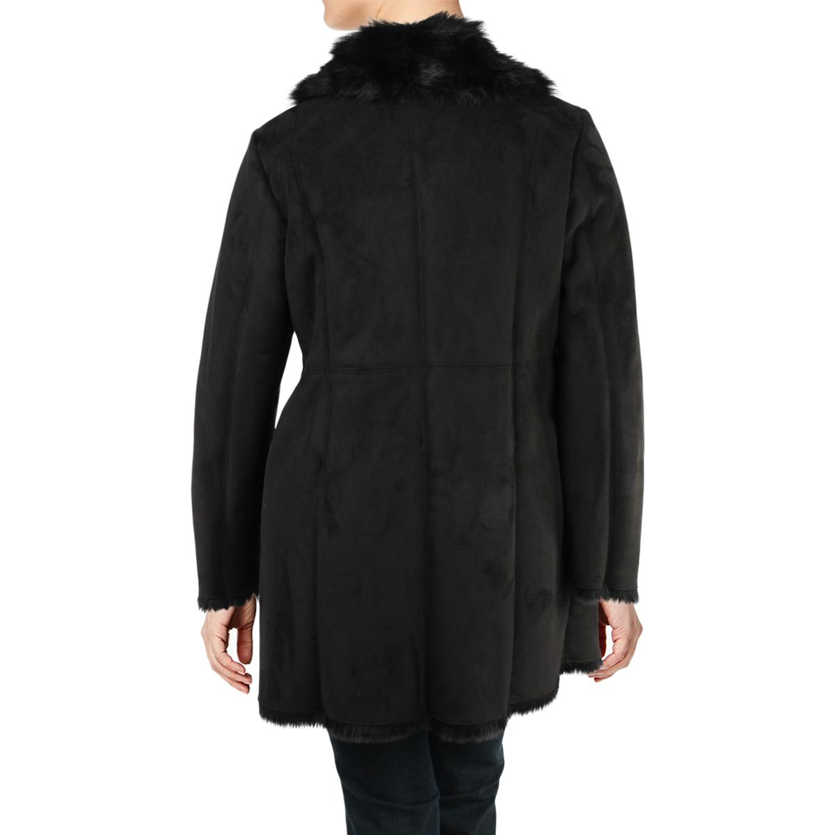 Marc New York By Andrew Marc Womens Winter Midi Faux Fur Coat