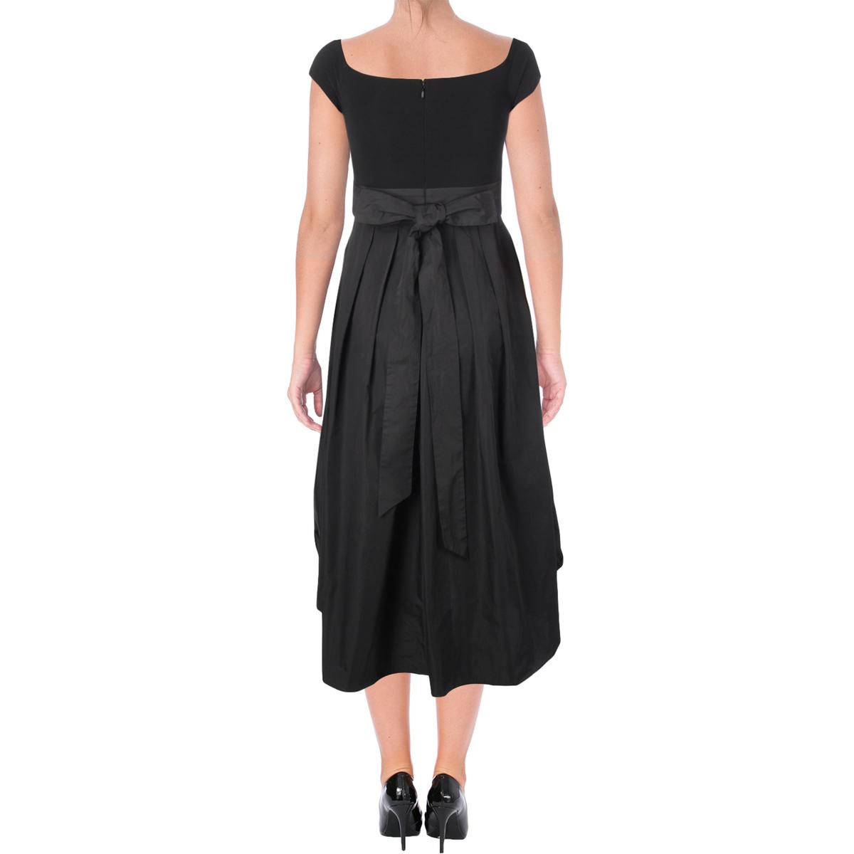 Ralph Lauren Pees Orinda Womens Cap Sleeves Mixed Media Party Dress Ralph Lauren Pees Orinda Womens Cap Sleeves Mixed Media Party Dress 1