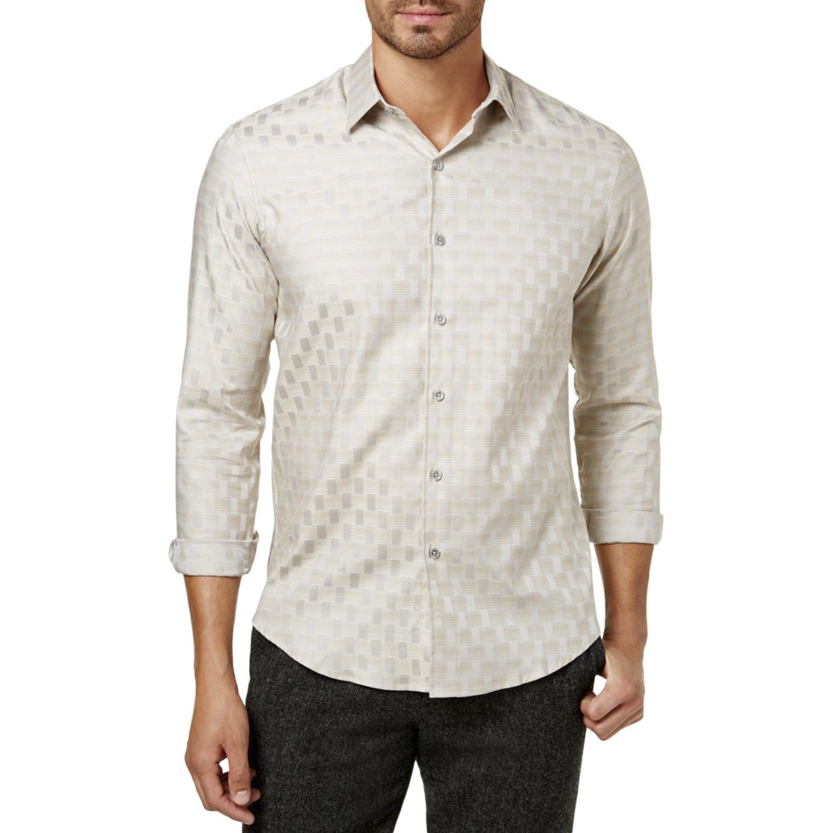 Tasso Elba Mens Lightweight Printed Button-Down Shirt