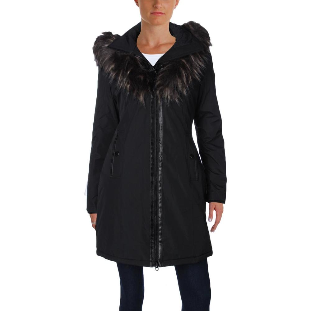 Noize Donna Womens Winter Faux Fur Trim Parka Coat