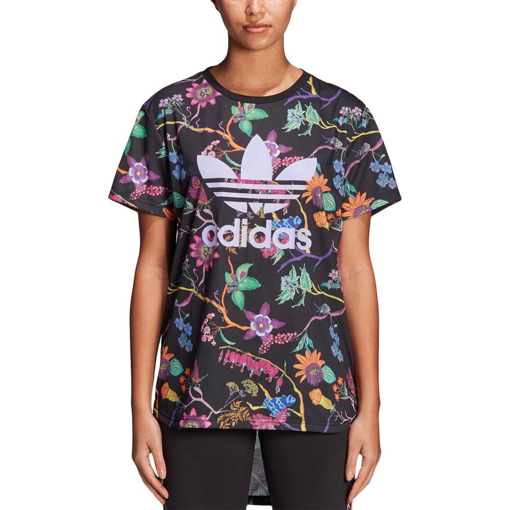 Adidas Womens Floral Print Short Sleeves T Shirt