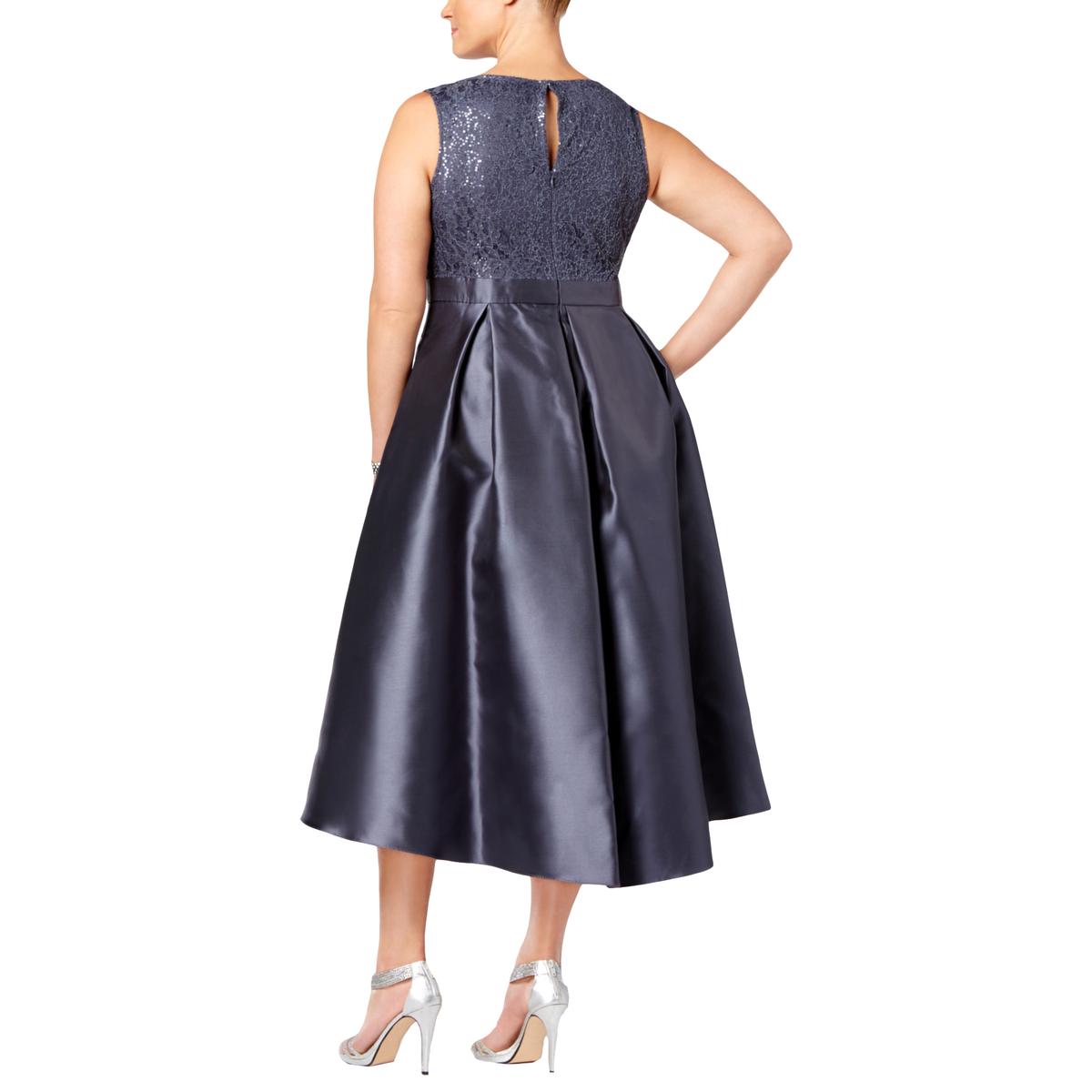 SLNY Womens Plus Satin Sleeveless Formal Dress - Main Image