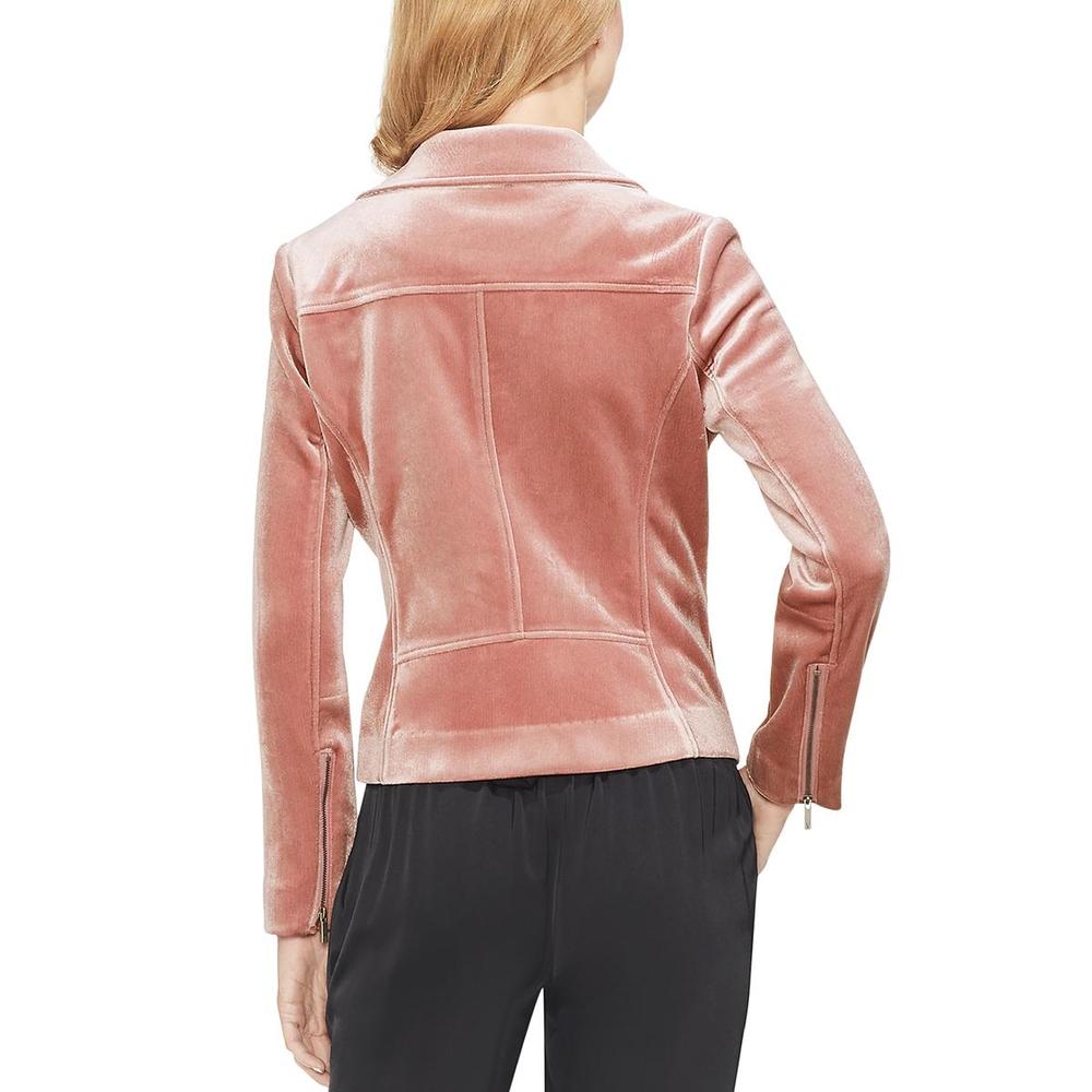 Vince Camuto Womens Winter Velvet Motorcycle Jacket