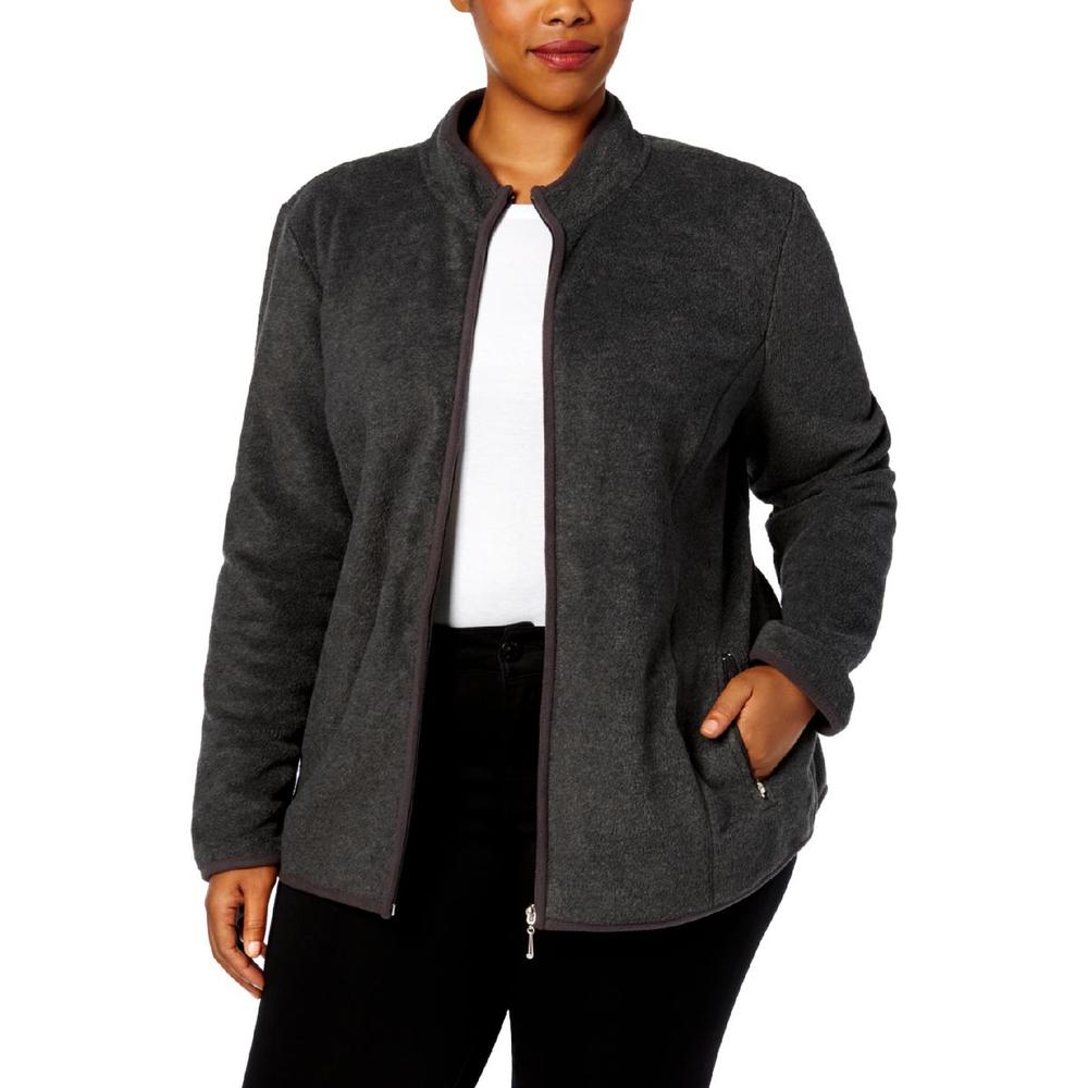 Download KAREN SCOTT Plus Zeroproof Womens Mock Neck Zip Front ...
