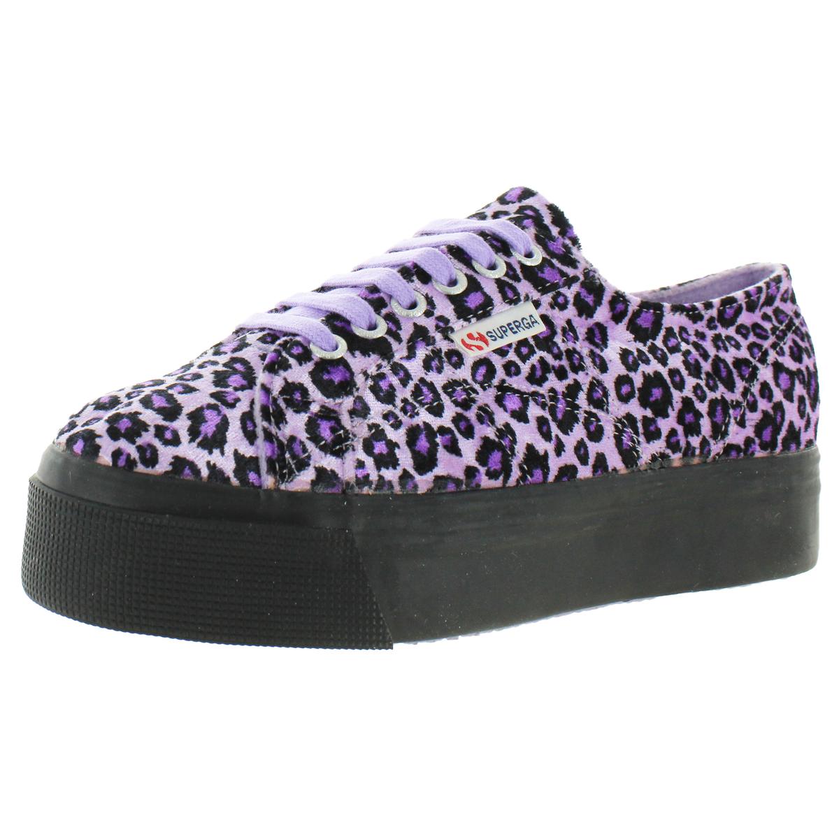 superga leopard velvet sneakers
