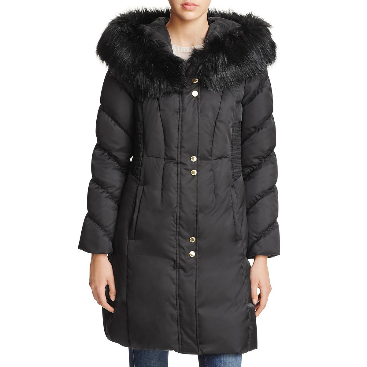 Via Spiga Womens Winter Faux Fur Parka Coat