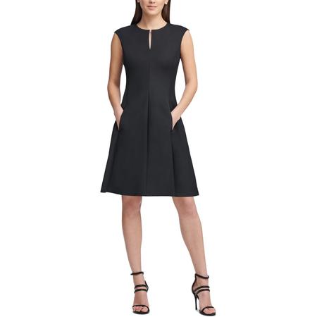 DKNY Womens Cap Sleeve Fit & Flare Casual Dress DKNY Womens Cap Sleeve Fit & Flare Casual Dress