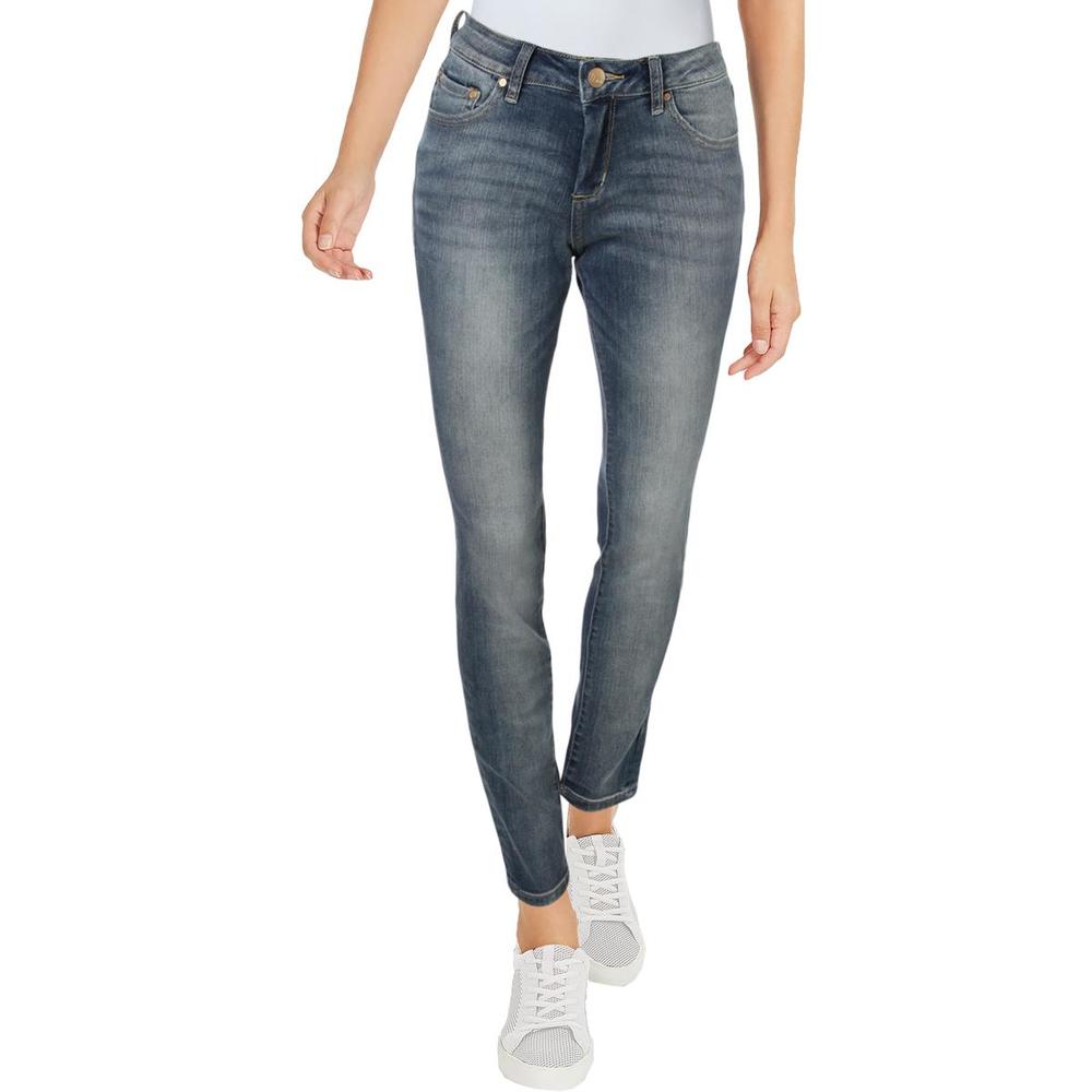 Jag Jeans Women’s Sheridan Skinny Jean – Platinum Denim, Mid-Rise, Distressed & Patched – Super Soft