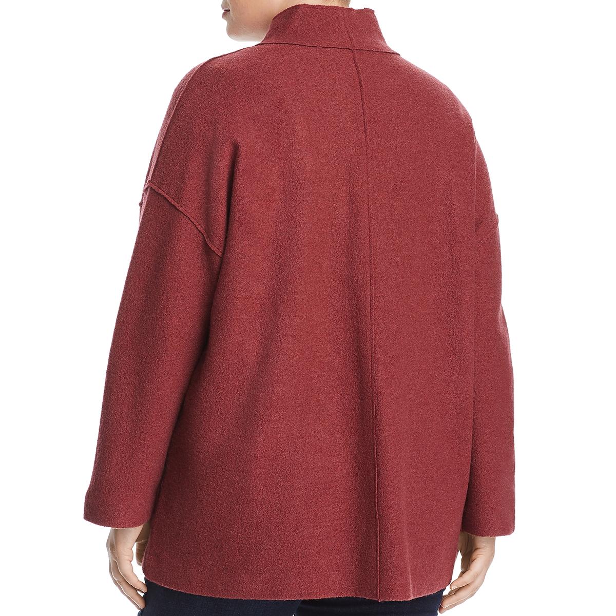 Eileen Fisher Plus Womens Lightweight Merino Wool Jacket