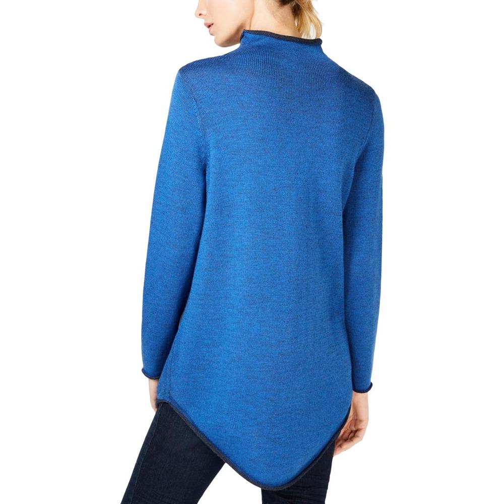Eileen Fisher Womens Merino Wool Funnel Neck Tunic Sweater